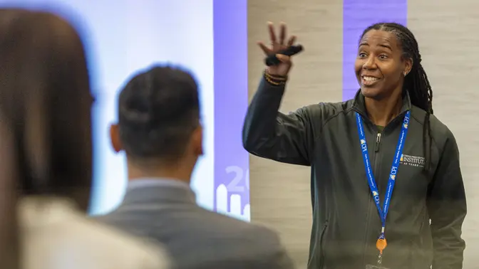 A woman leading a CPI training.